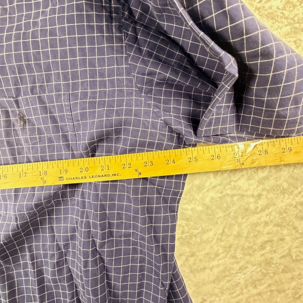 Ralph Lauren Golf Shirt Mens XL Blue White Grid Tilden Cotton Short Sleeve Good - Picture 5 of 11